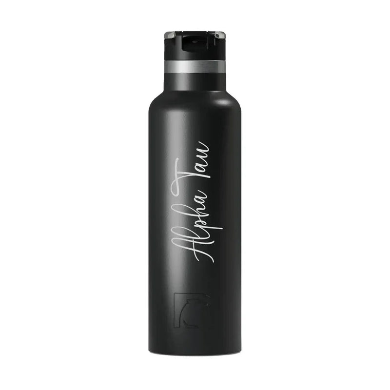 Alpha Sigma Tau RTIC 20 oz Ceramic Lined Water Bottle Tumbler - Script