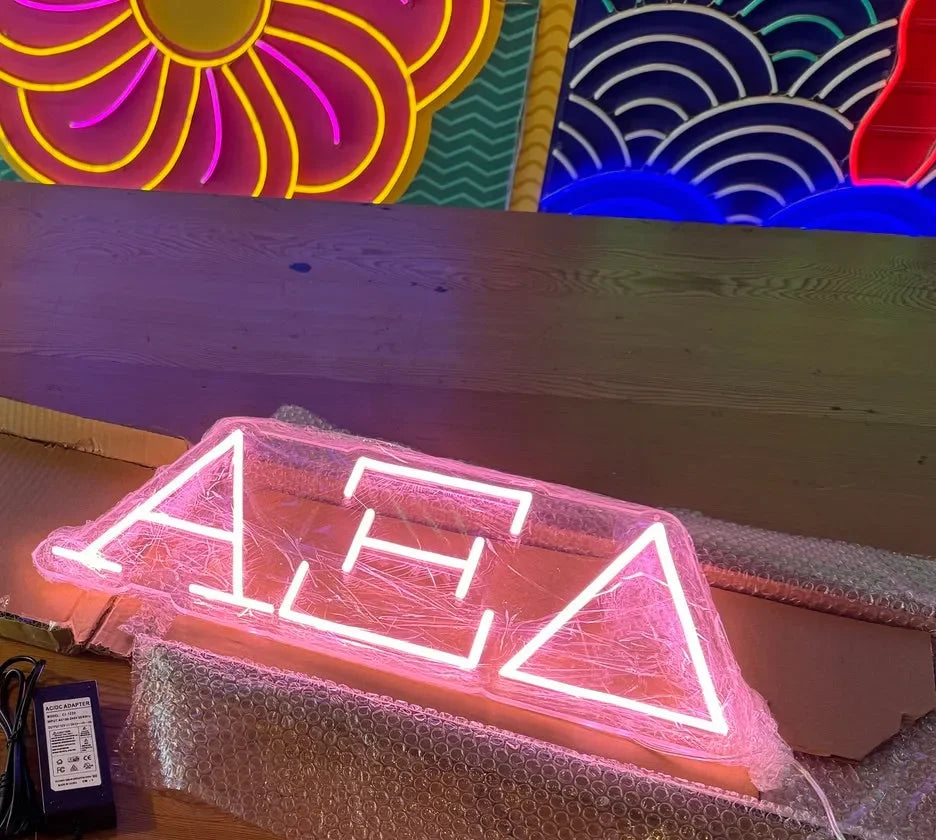 Alpha Xi Delta Greek Letters LED Neon Sign w/ Dimmer