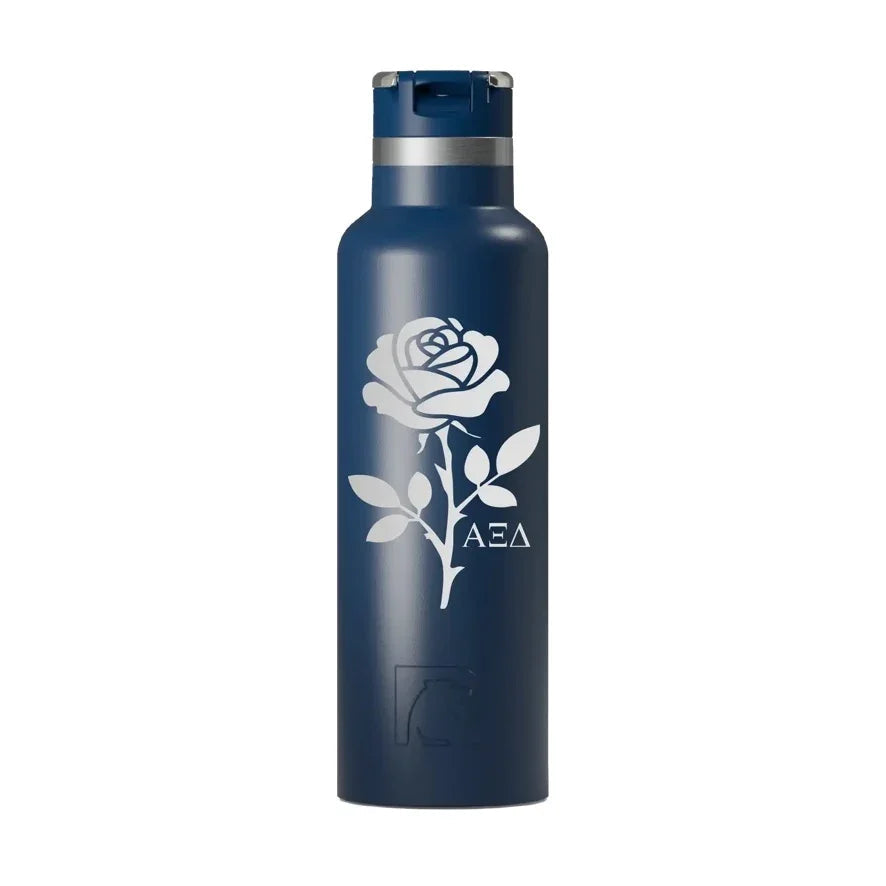 Alpha Xi Delta RTIC 20 oz Ceramic Lined Water Bottle Tumbler - Rose