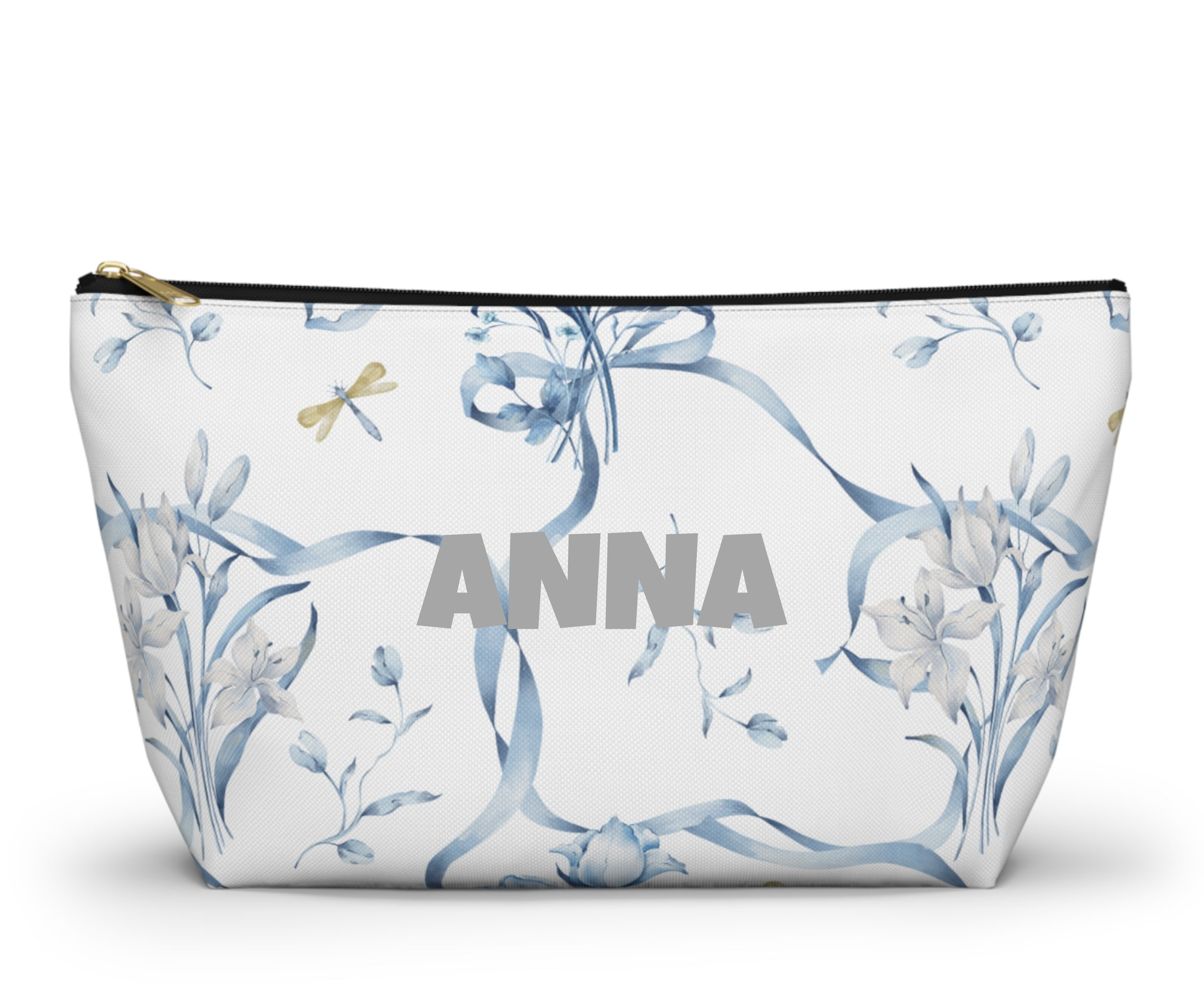 Customizable: Floral T-bottom Accessory Pouch | Gift for Her, Makeup Bag, Travel Organizer, Storage Solution, Spring Decor
