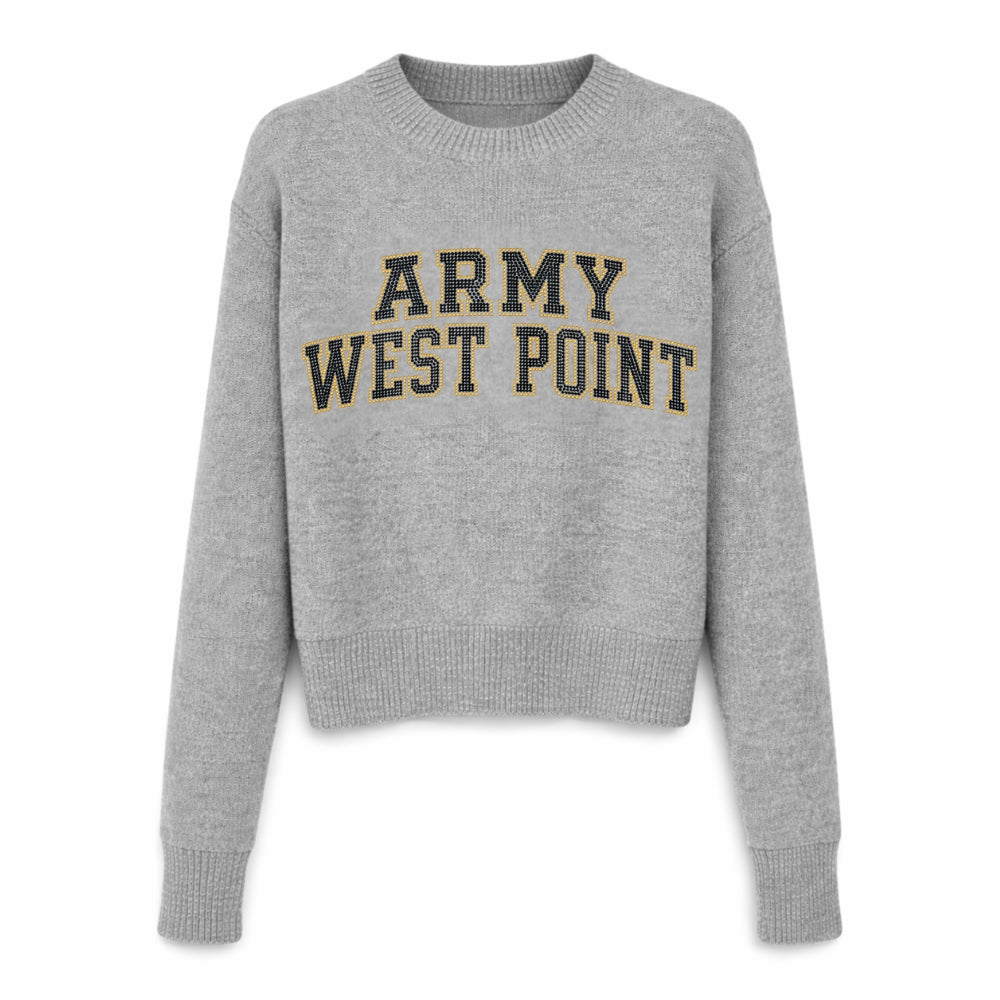 Army West Point Curve Logo Gray Crewneck Sweater