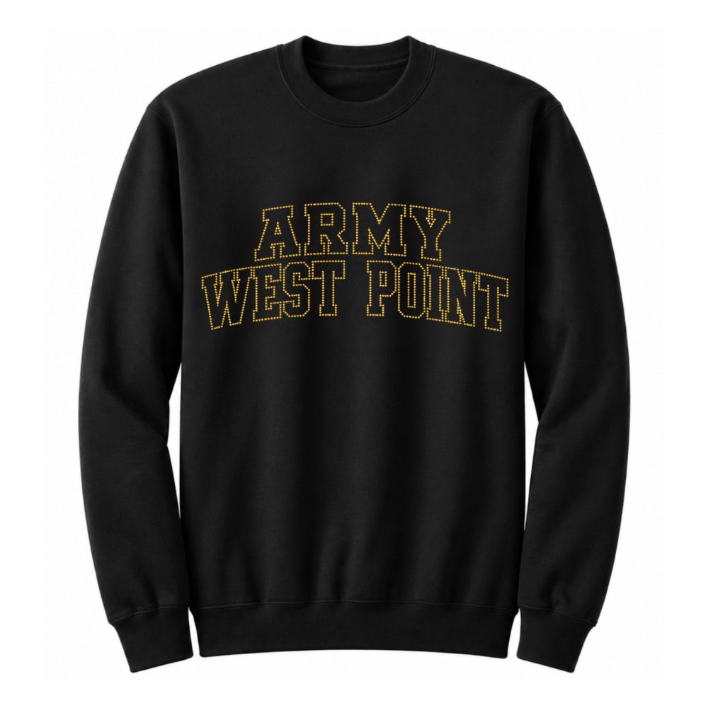 Army West Point Curve Logo Black Crewneck Sweatshirt