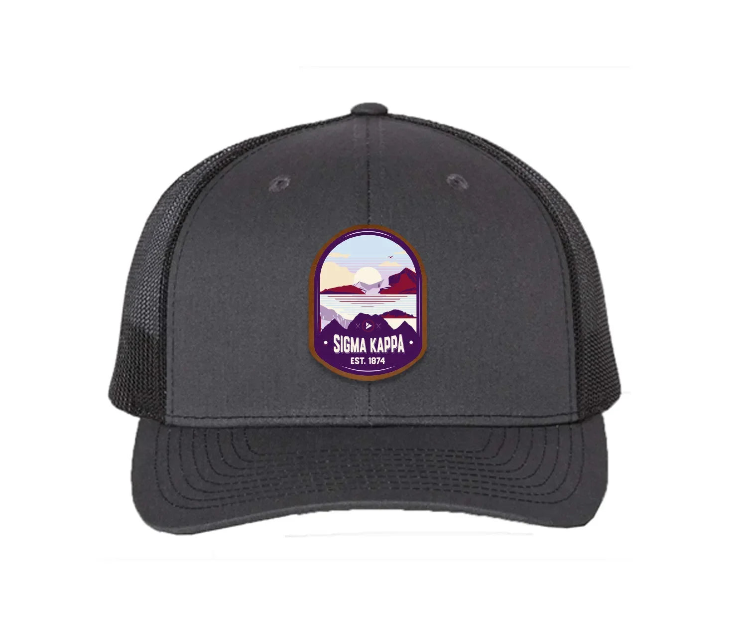 Sigma Kappa Richardson 112 UV Print Leatherette Patch Trucker Hat - Ventura