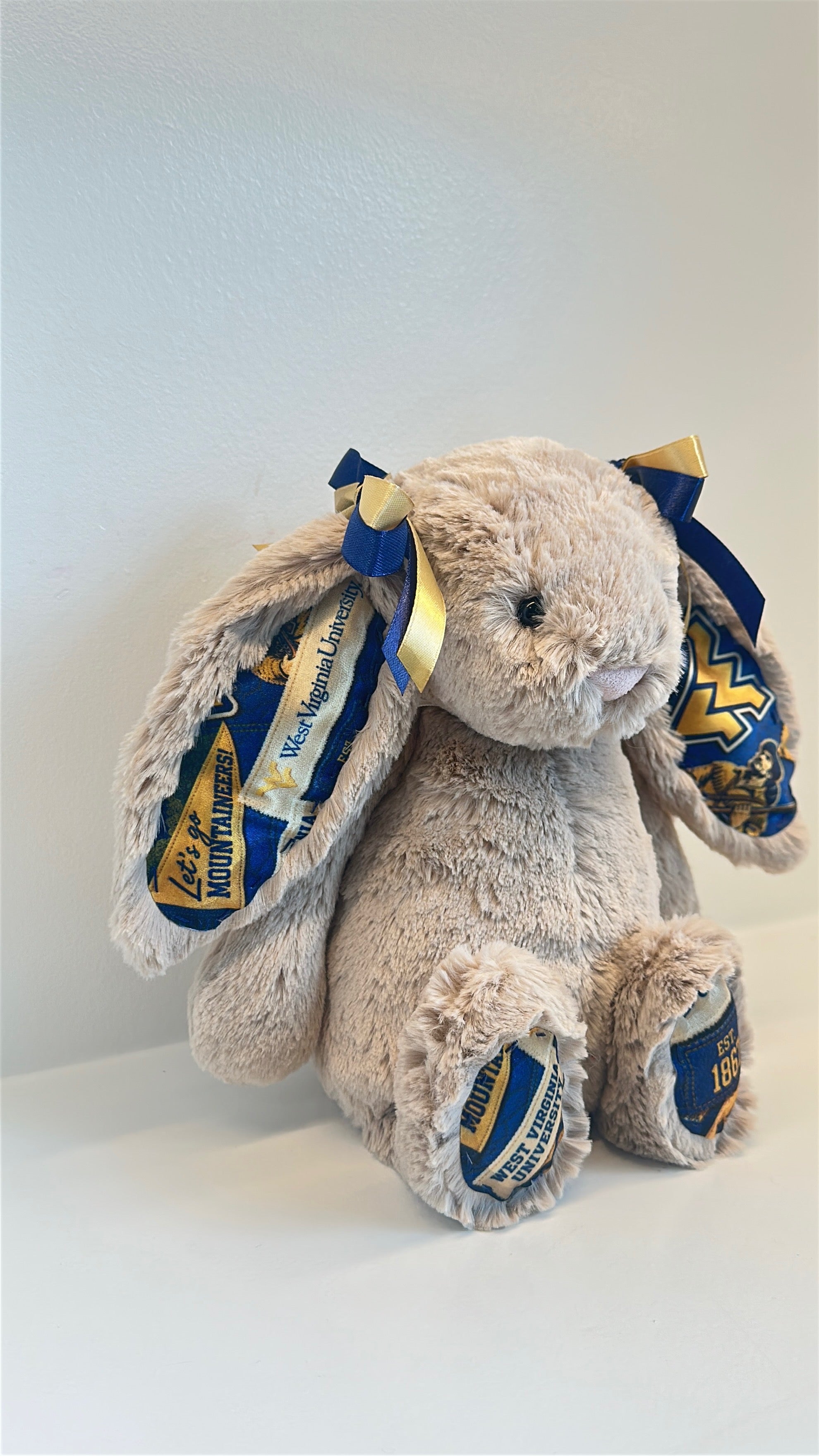 West Virginia University (WVU) Custom College Jellycat Bunny