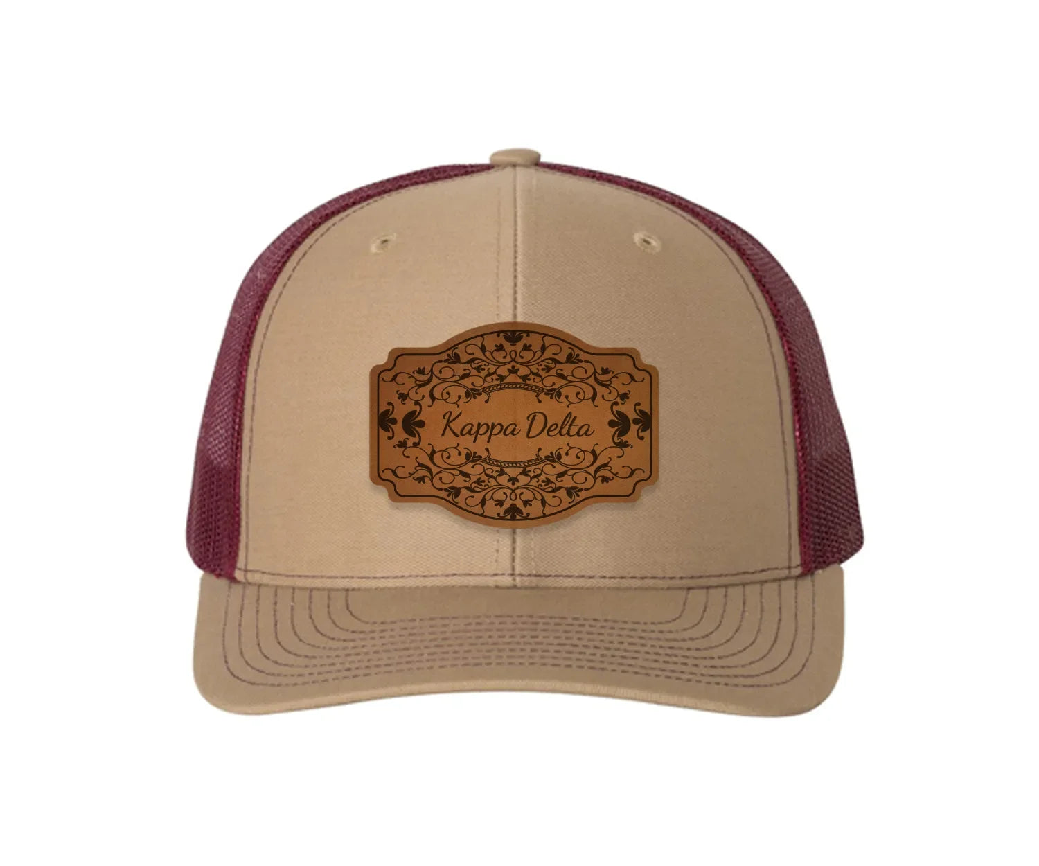 Kappa Delta Richardson 112 Leatherette Patch Trucker Hat - Scroll