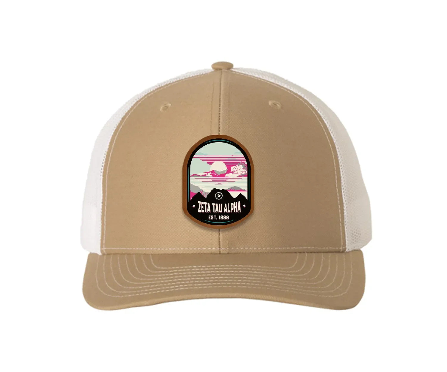 Zeta Tau Alpha Richardson 112 UV Print Leatherette Patch Trucker Hat - Ventura