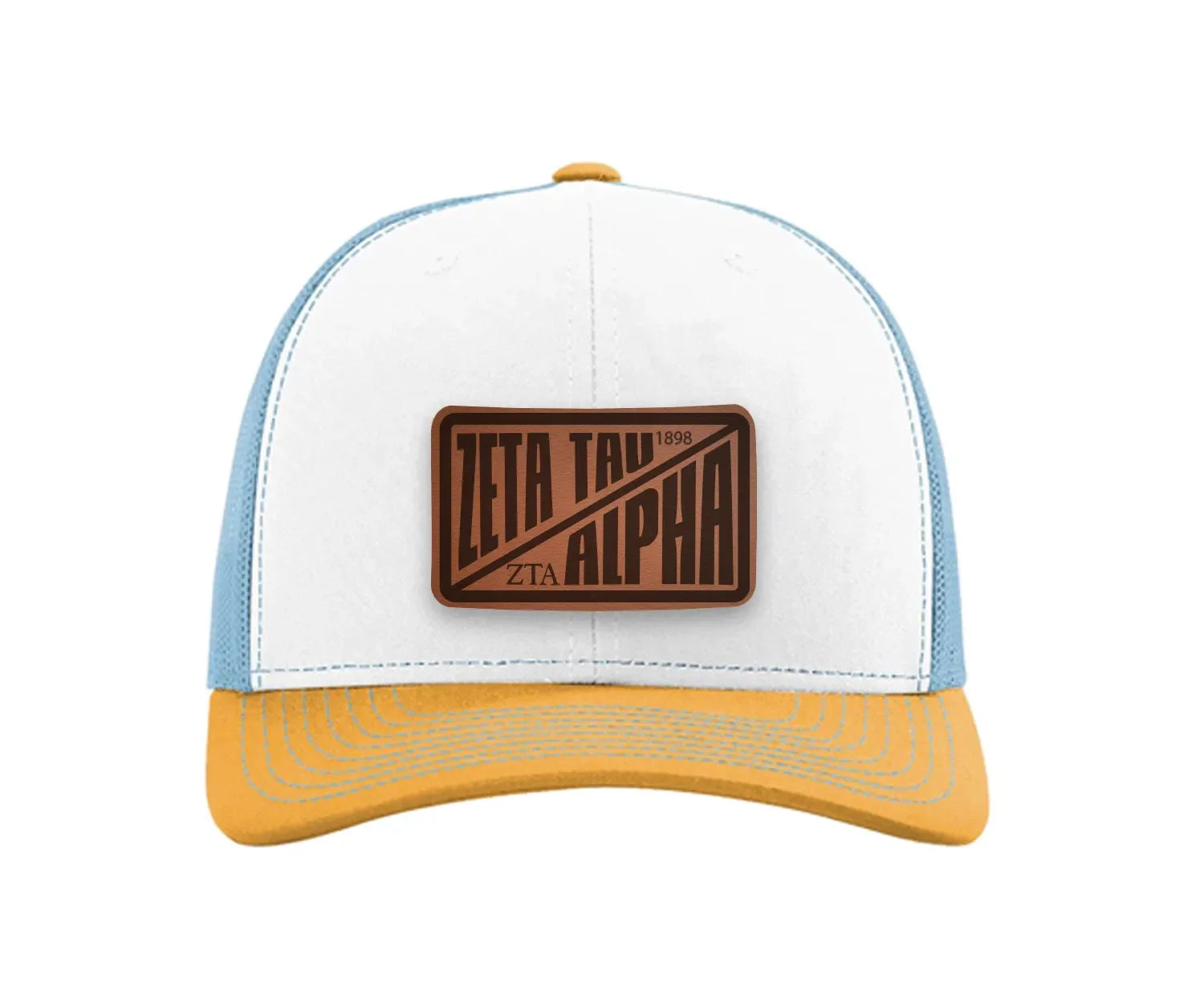Zeta Tau Alpha Richardson 112 Leatherette Patch Trucker Hat - Divide