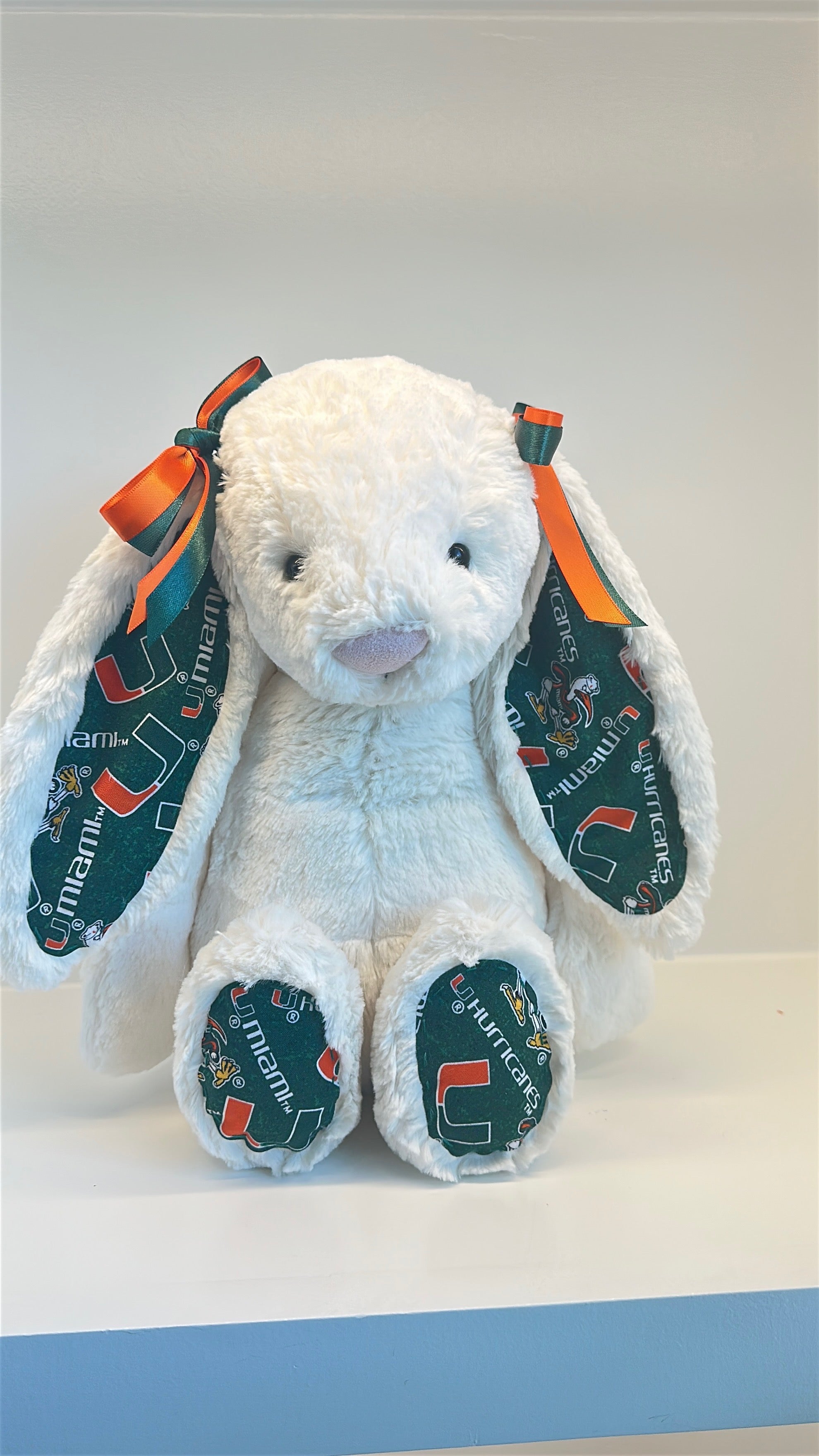 University of Miami Custom College Jellycat Bashful Bunny