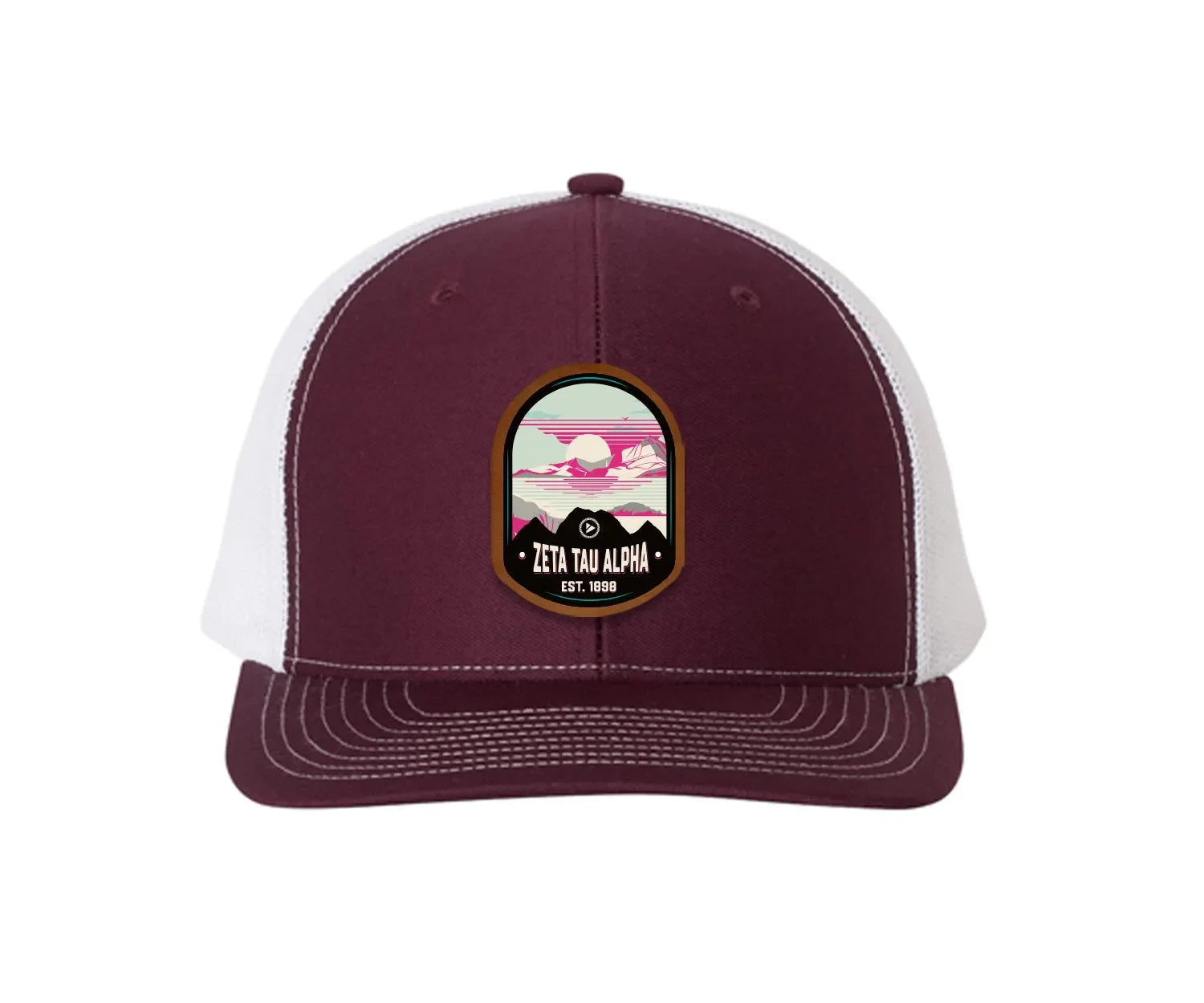 Zeta Tau Alpha Richardson 112 UV Print Leatherette Patch Trucker Hat - Ventura