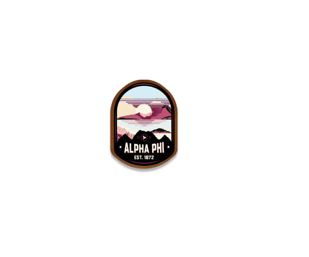 Alpha Phi Richardson 112 UV Print Leatherette Patch Trucker Hat - Ventura