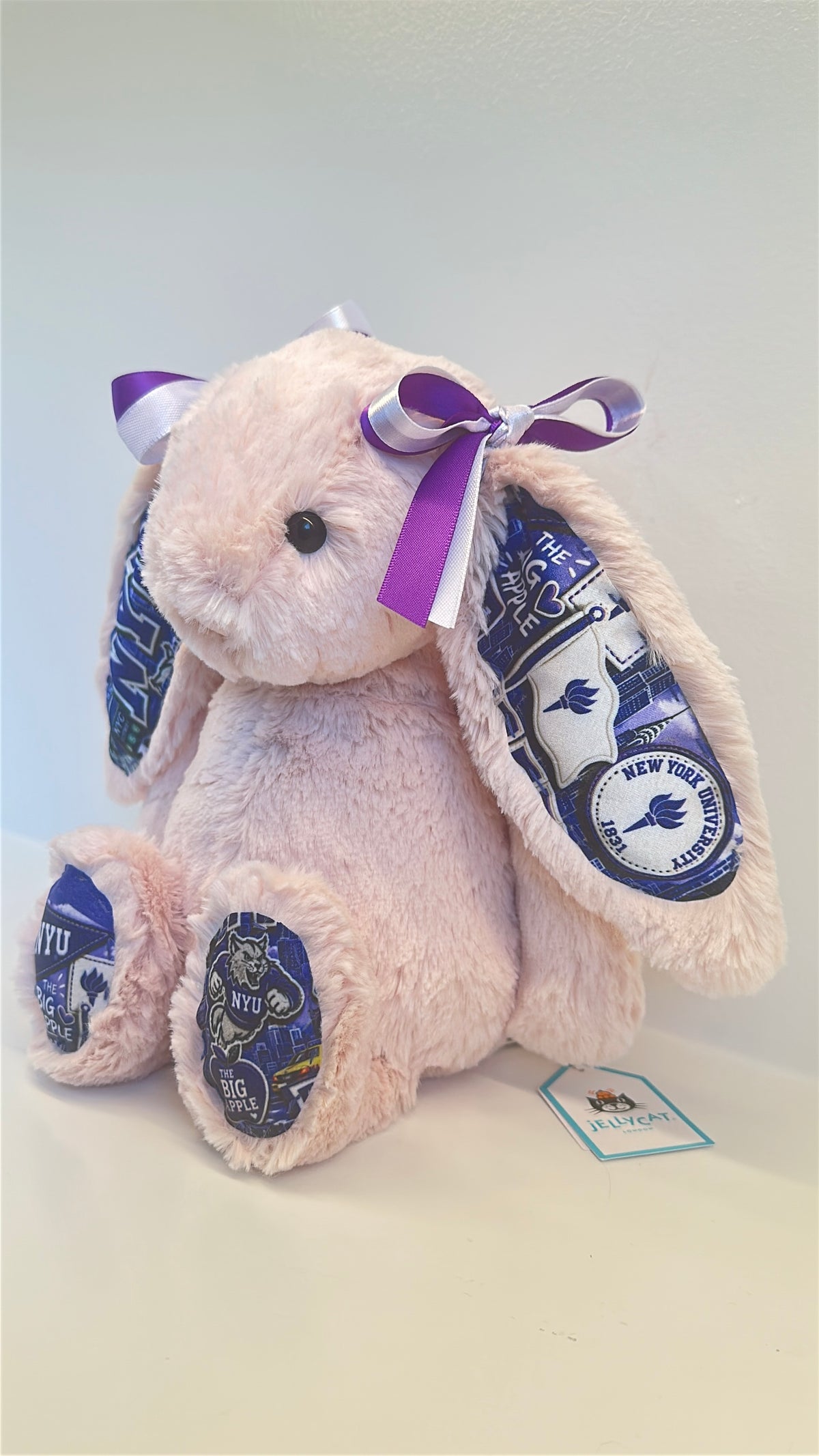 New York University (NYU) Fully Custom College Jellycat Bunny