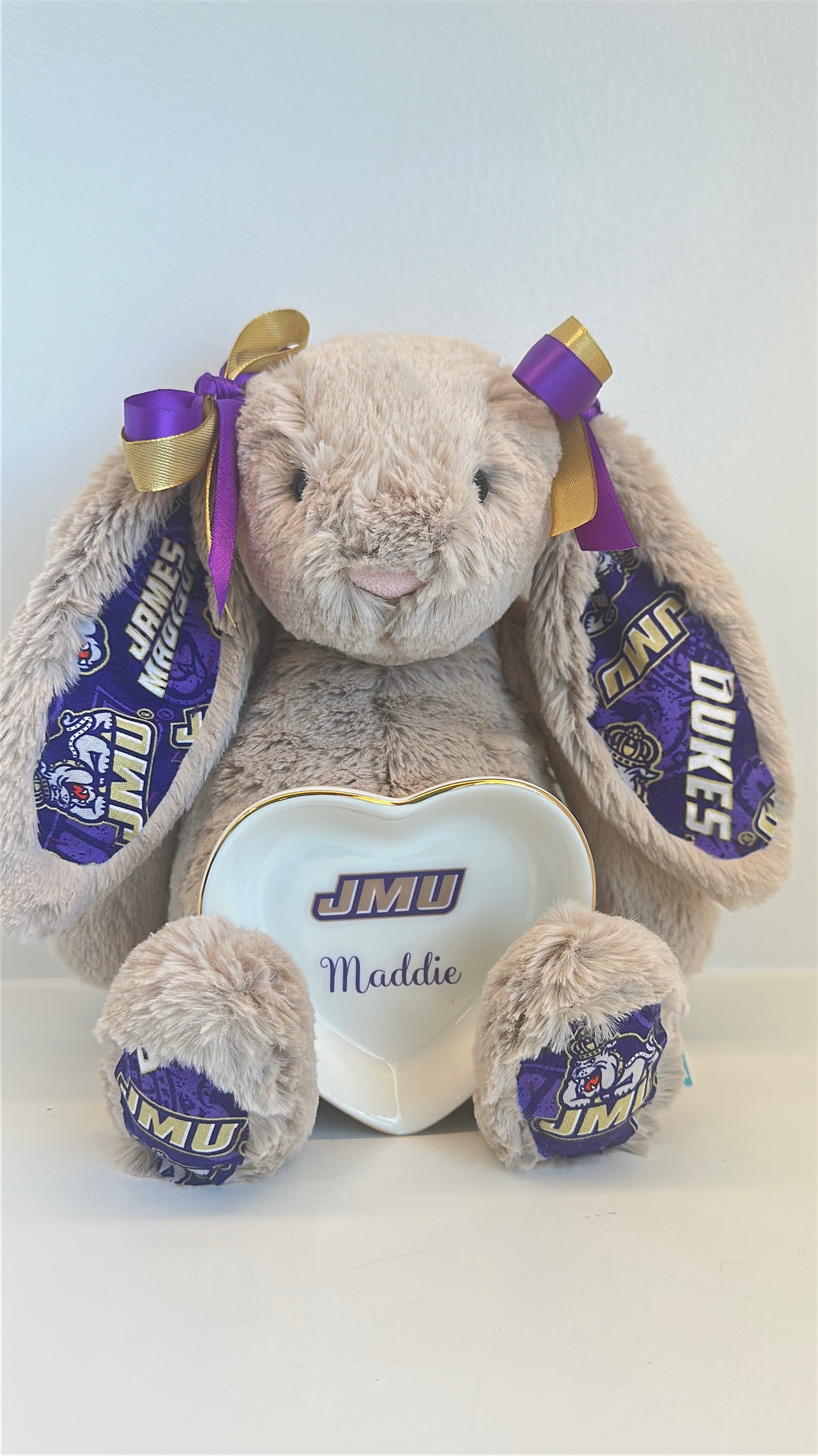 James Madison University (JMU) College Jellycat Bunny – 4U Dezigns