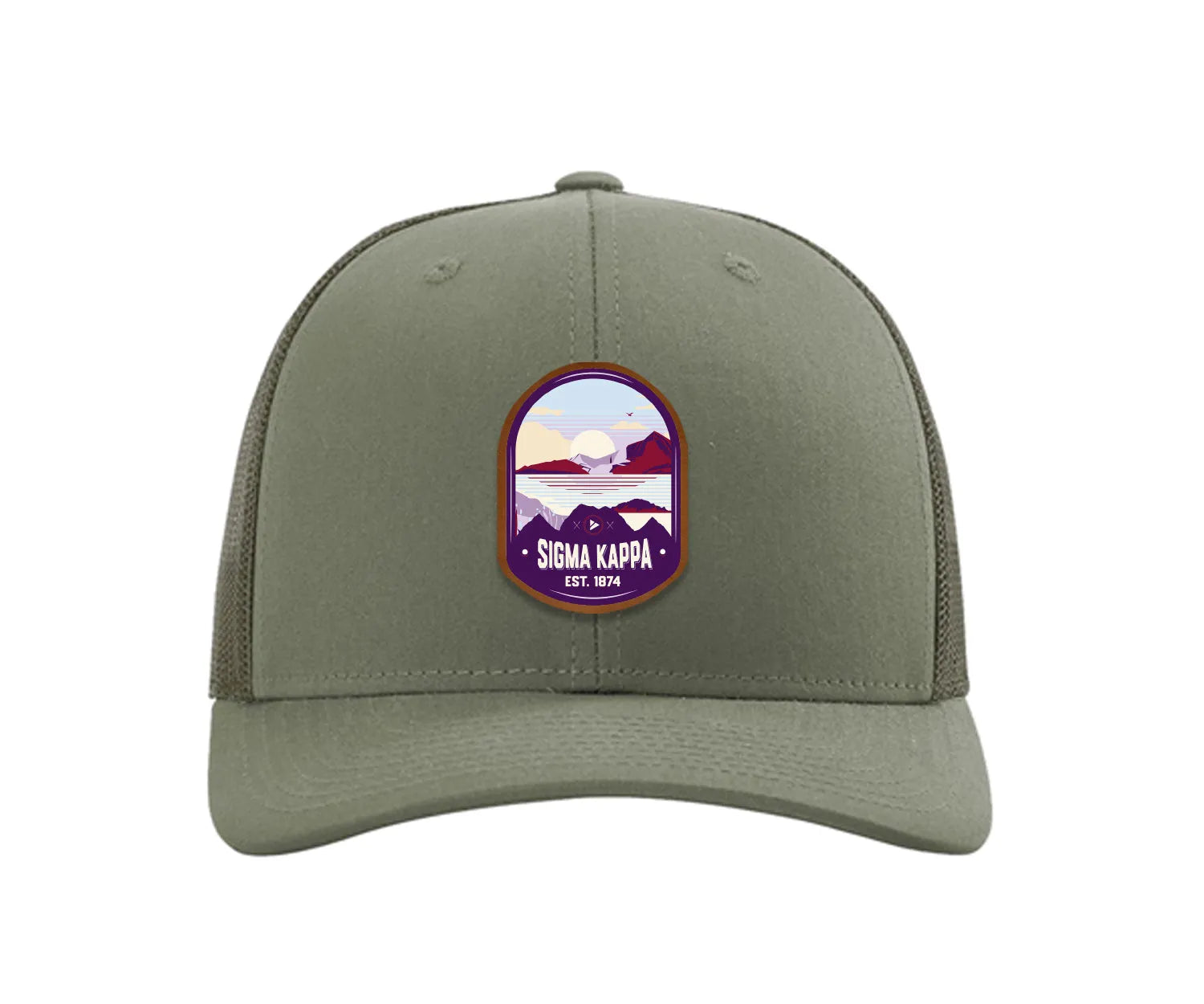 Sigma Kappa Richardson 112 UV Print Leatherette Patch Trucker Hat - Ventura
