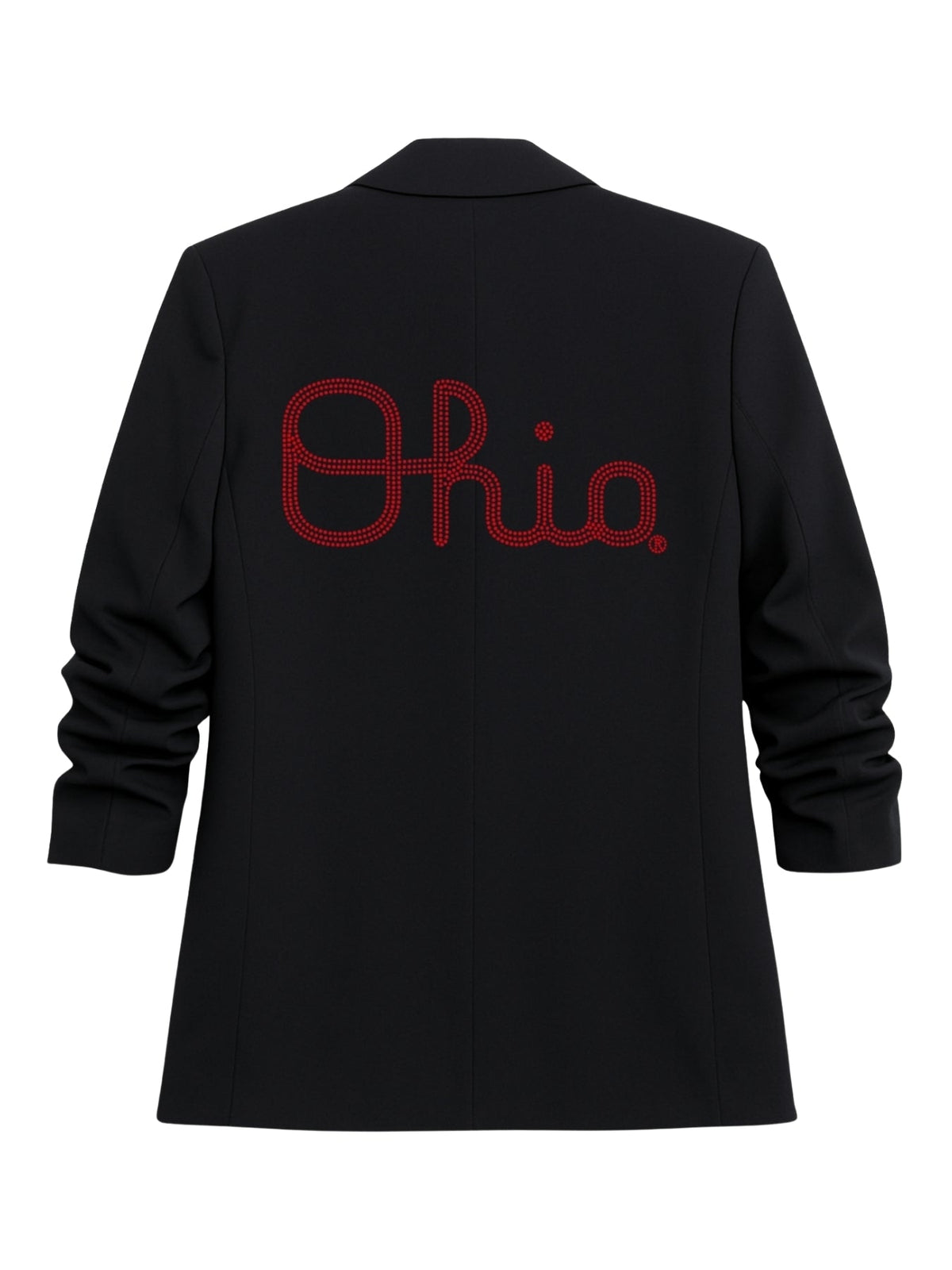 Ohio State Script Black Ruched Sleeve Blazer