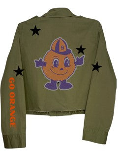 Syracuse University Otto Go Orange Army Green Shacket