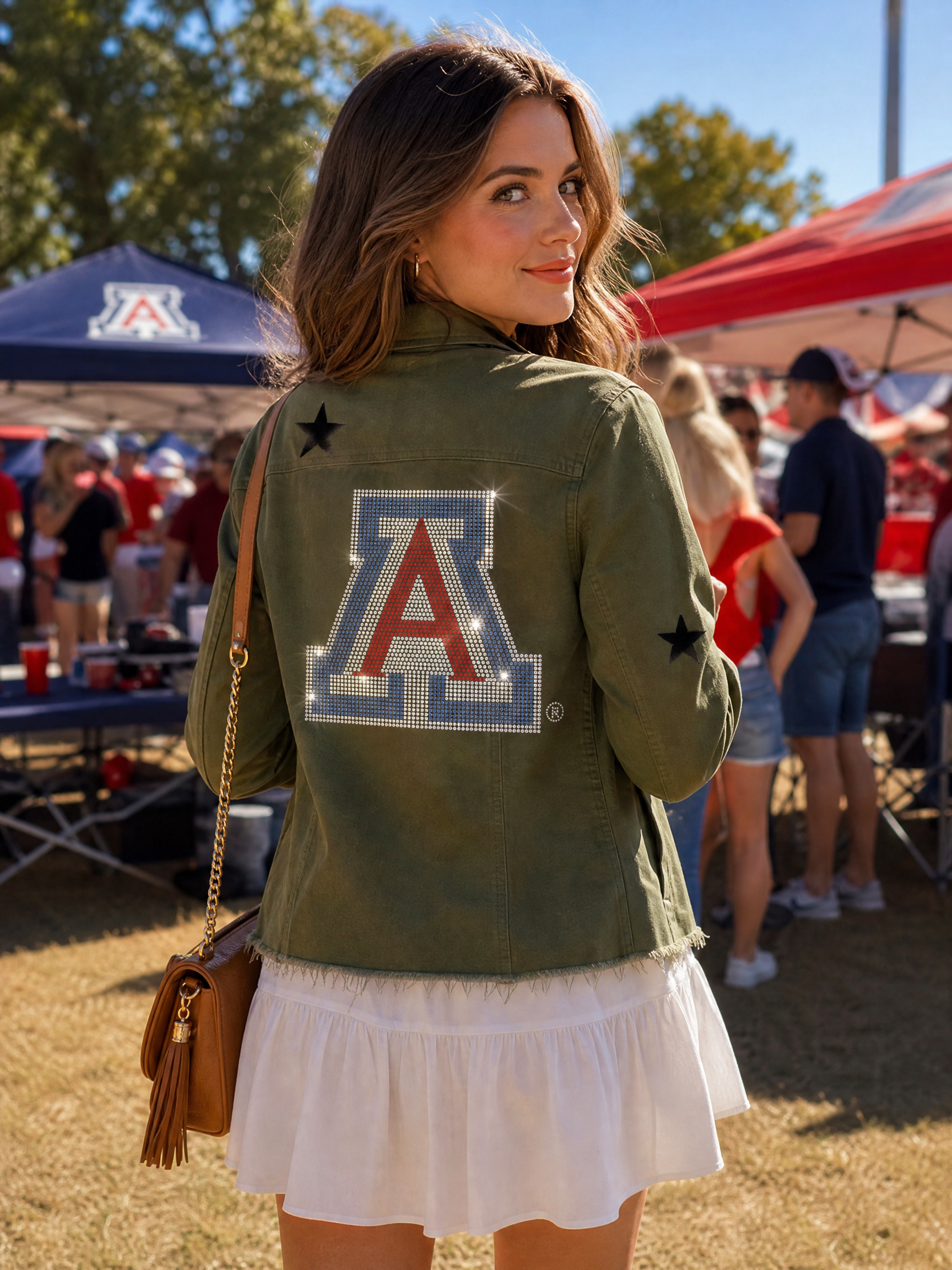 University of Arizona Block A Army Green Shacket