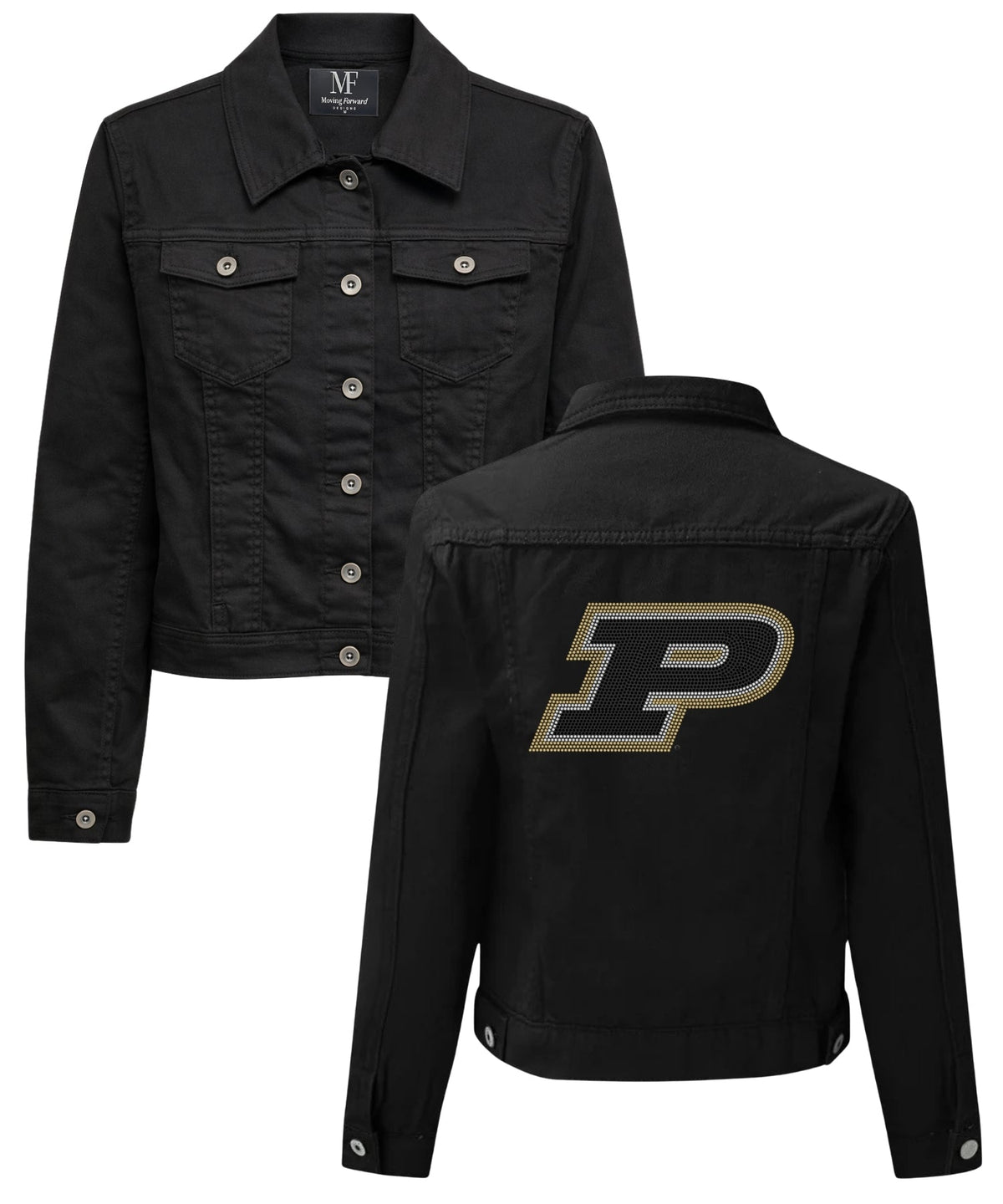 Purdue University Motion P Black Denim Jacket