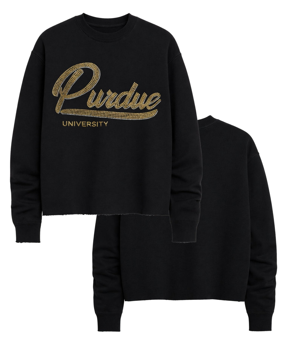 Purdue University Script Black Crewneck Sweatshirt