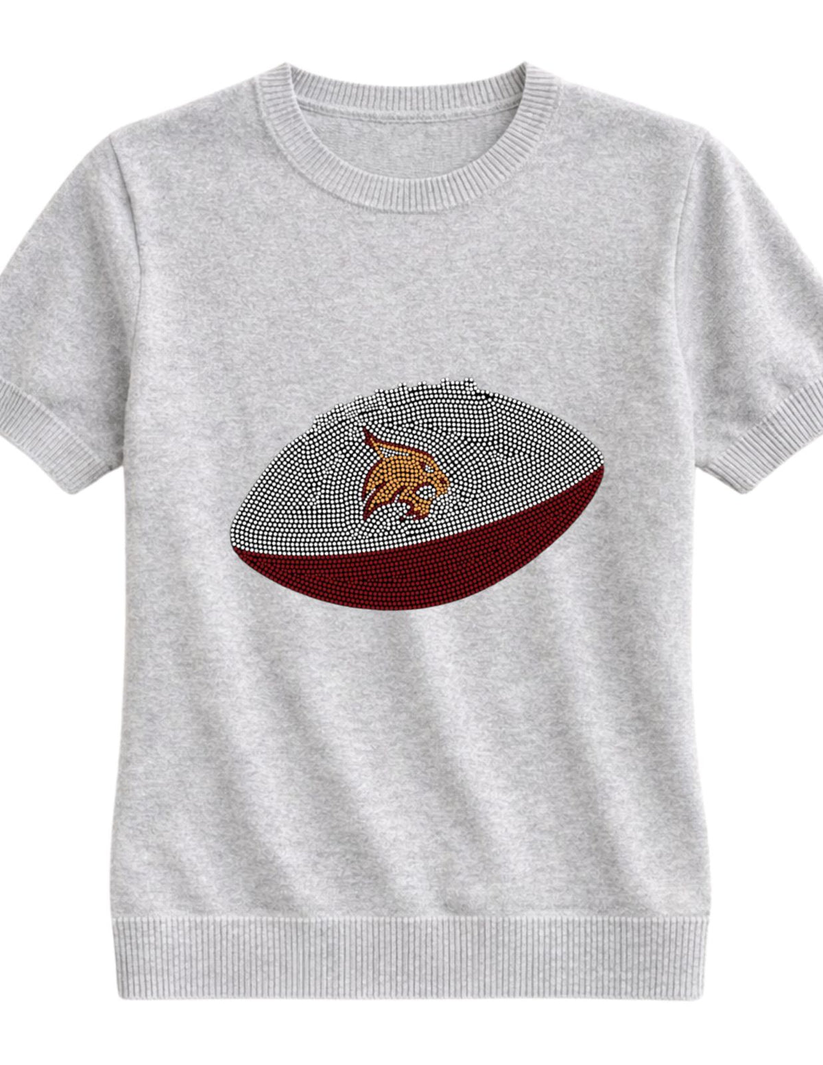 Texas State Football Gray Short Sleeve Sweater