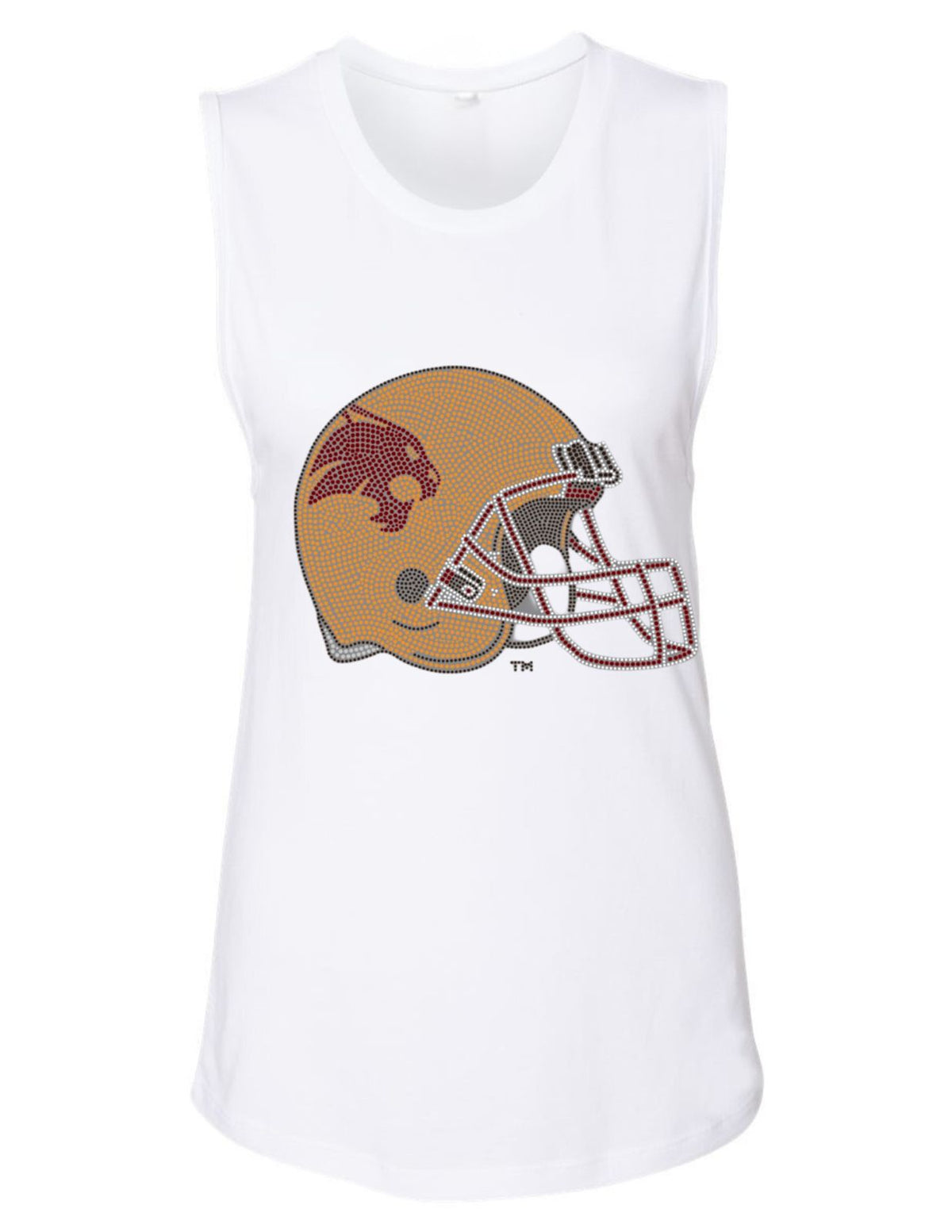 Texas State Helmet White Tank Top