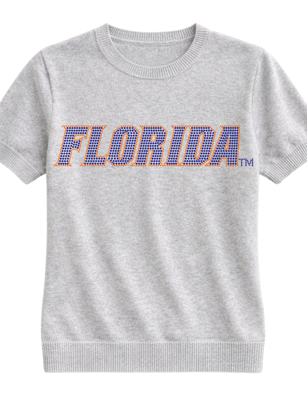 University of Florida Script Gray Short Sleeve Sweater