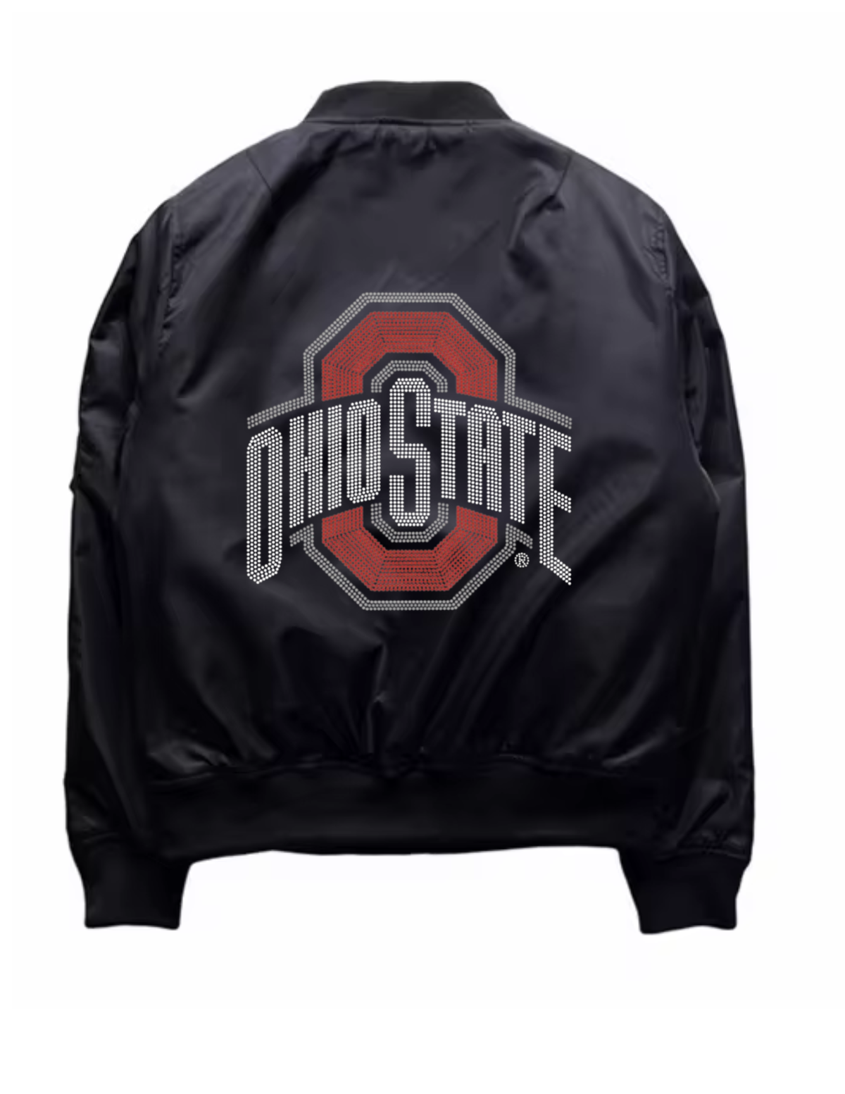Ohio State Red Block O Black Bomber Jacket