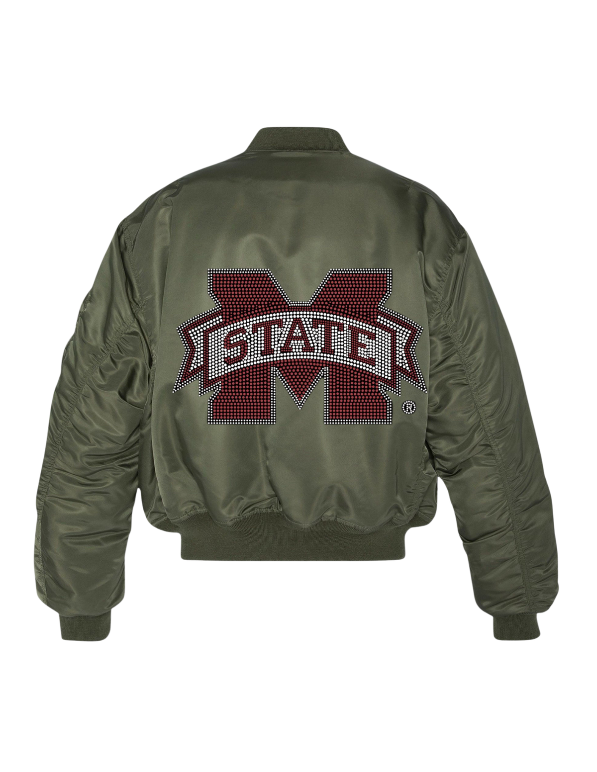 Mississippi State M State Army Green Bomber Jacket