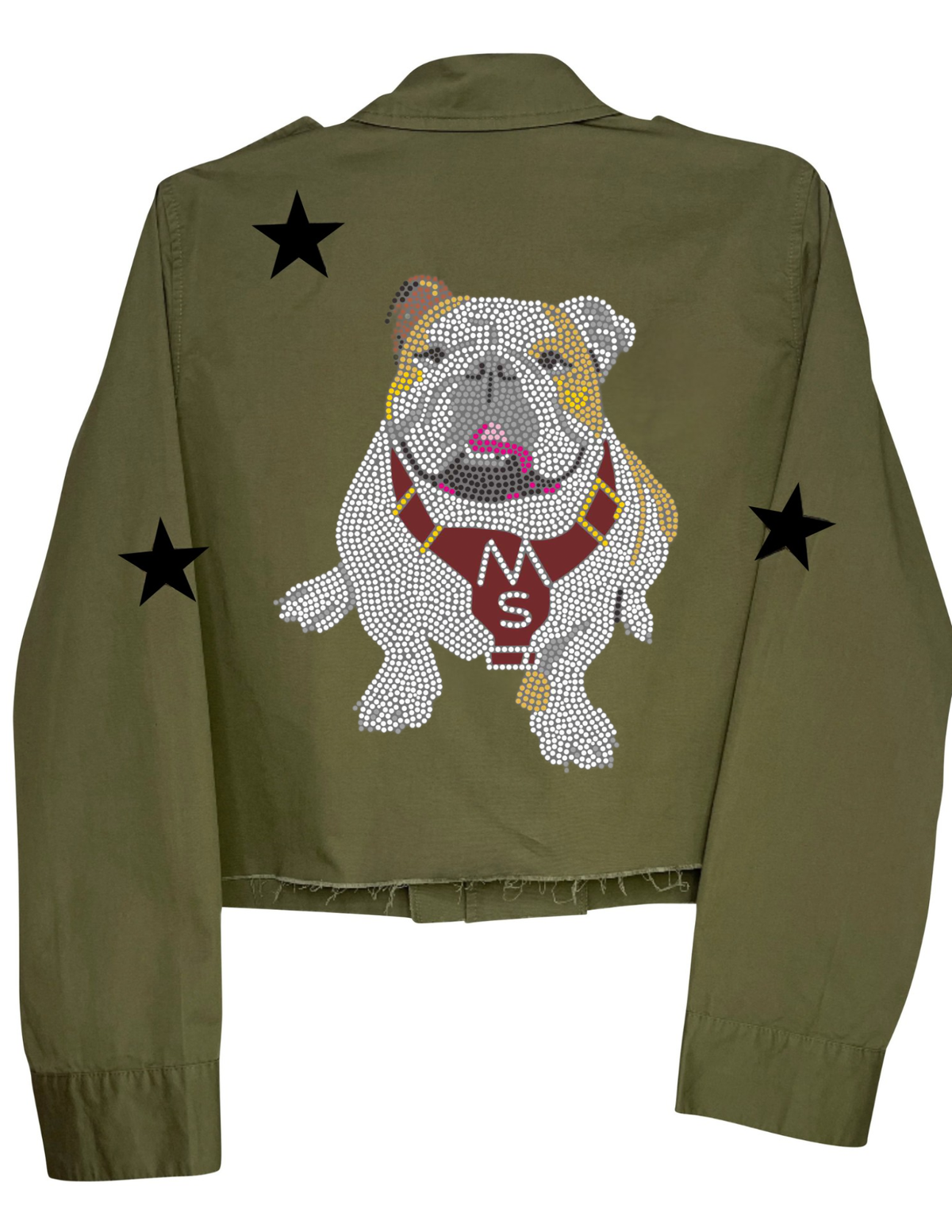 Mississippi State Bulldog Army Green Shacket