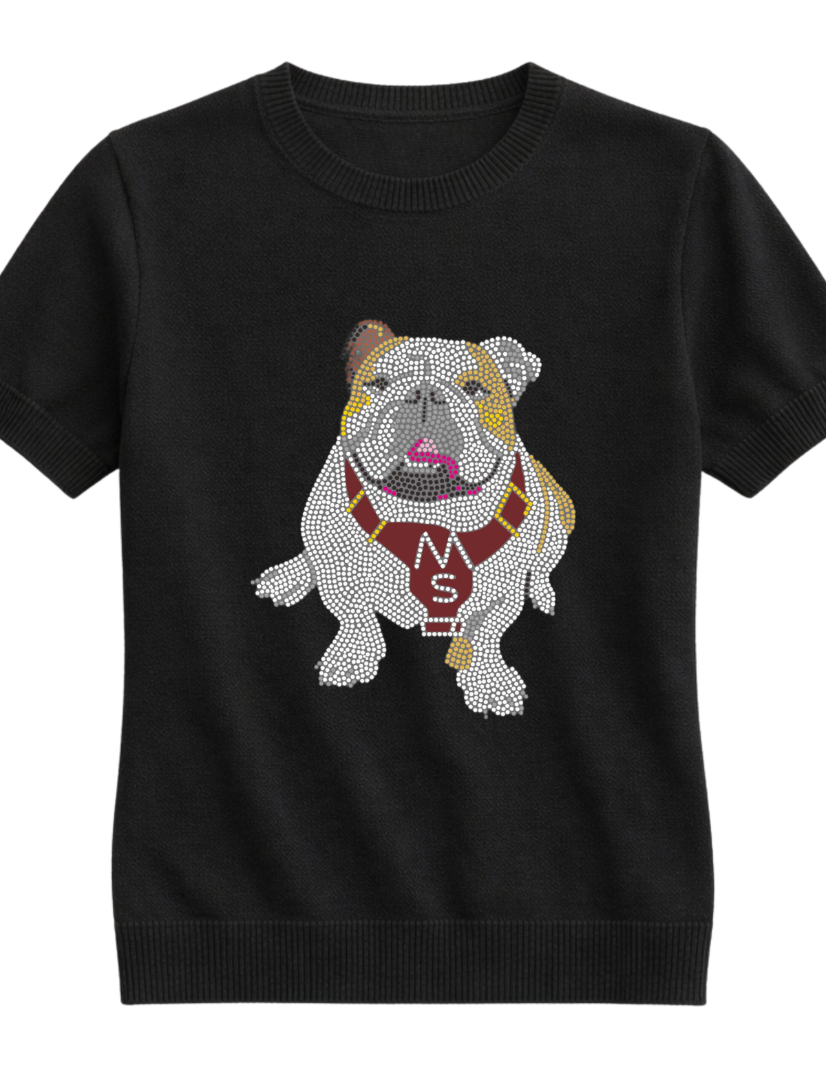 Mississippi State Bulldog Black Short Sleeve Sweater