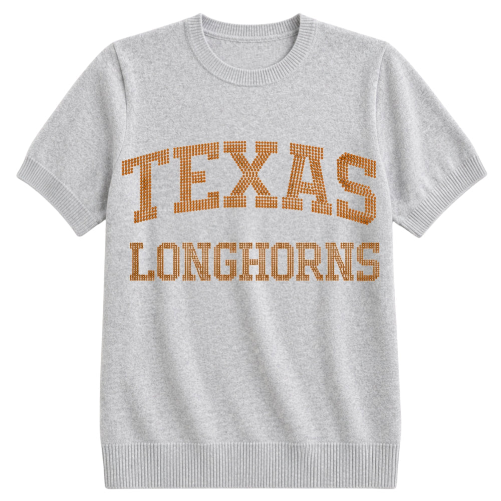 University of Texas-Austin Longhorns Gray Short Sleeve Sweater