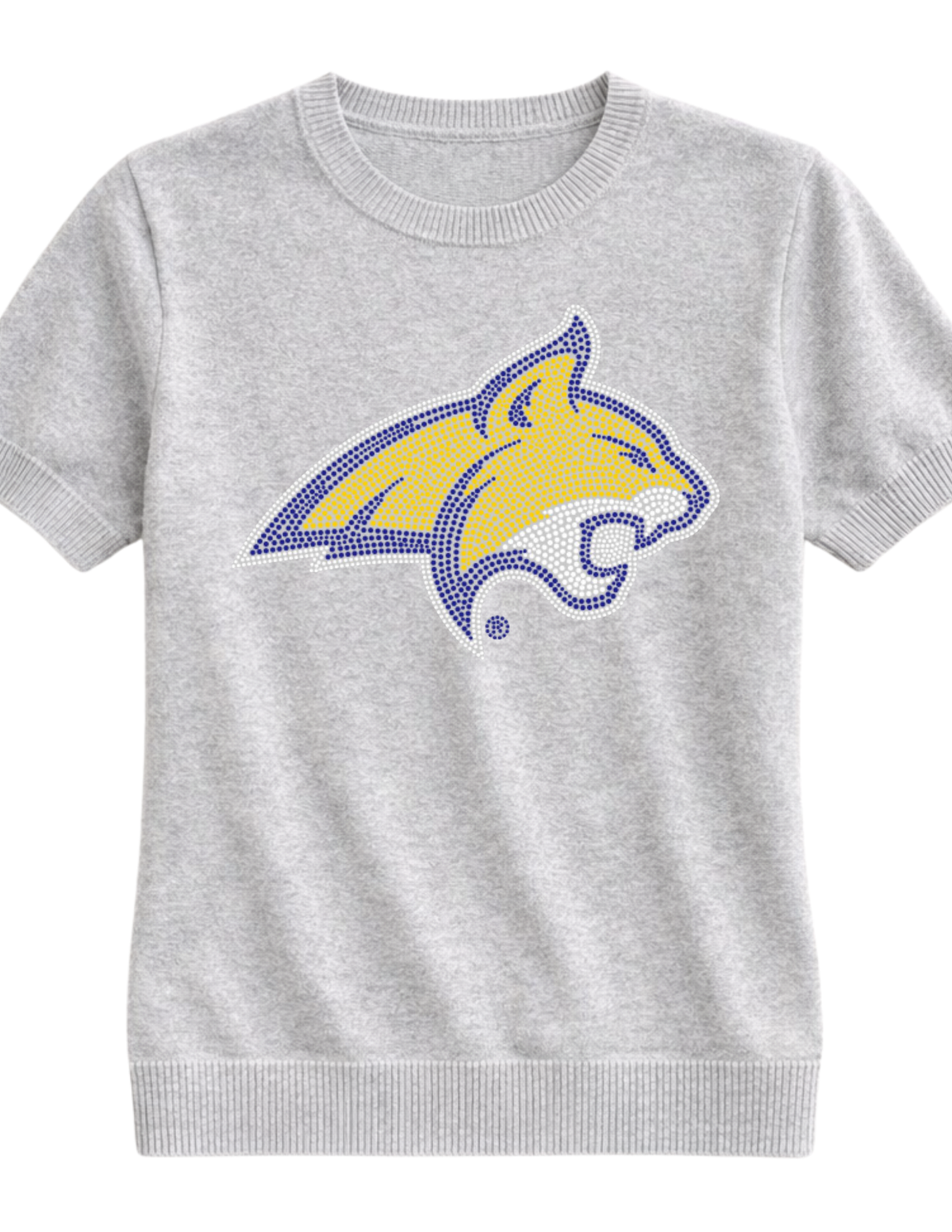 Montana State Bobcat Gray Short Sleeve Sweater