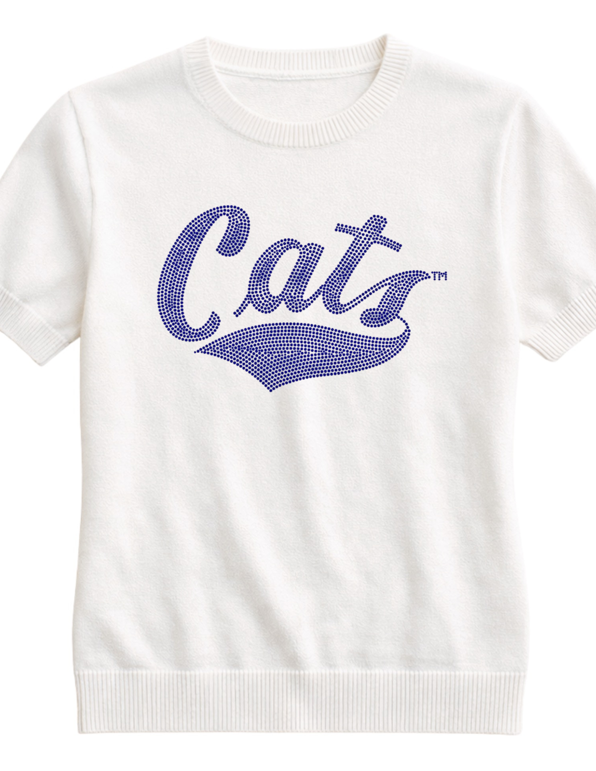 Montana State Cats Script Ivory Short Sleeve Sweater