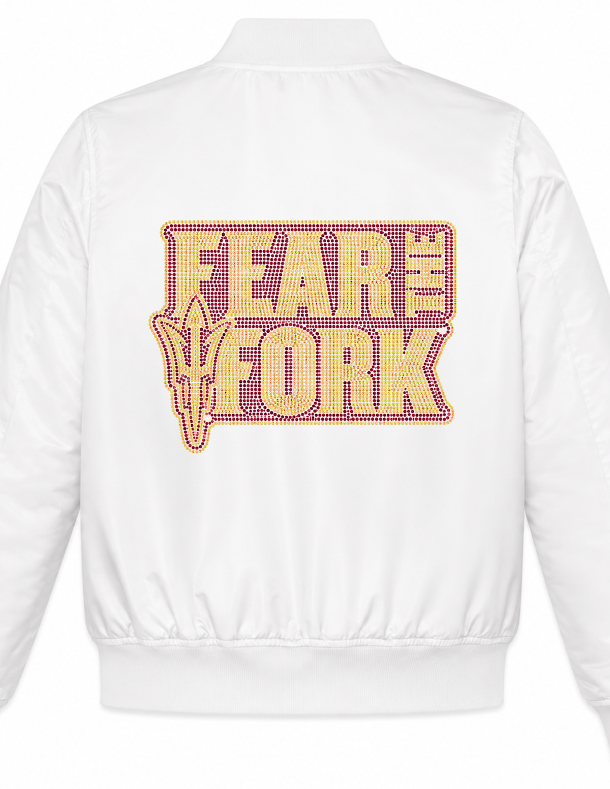 Arizona State Fear The Fork White Bomber Jacket