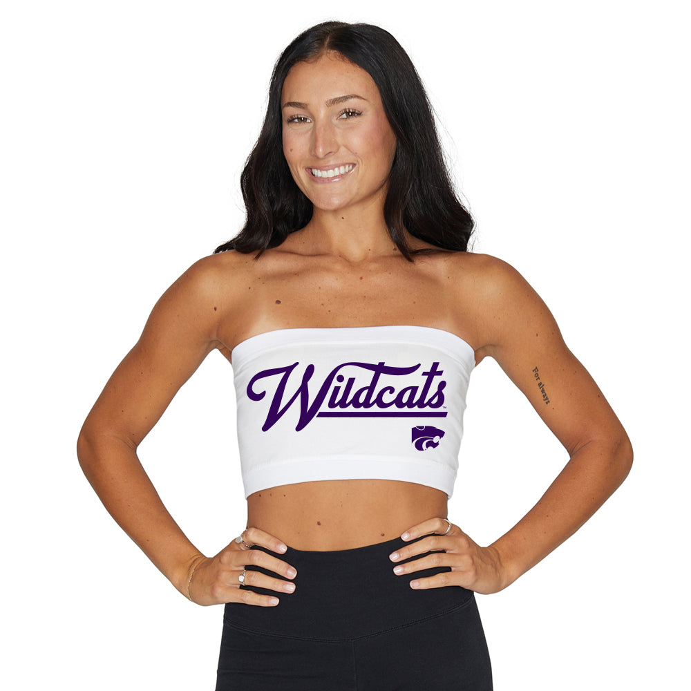 Kansas State White Bandeau Top