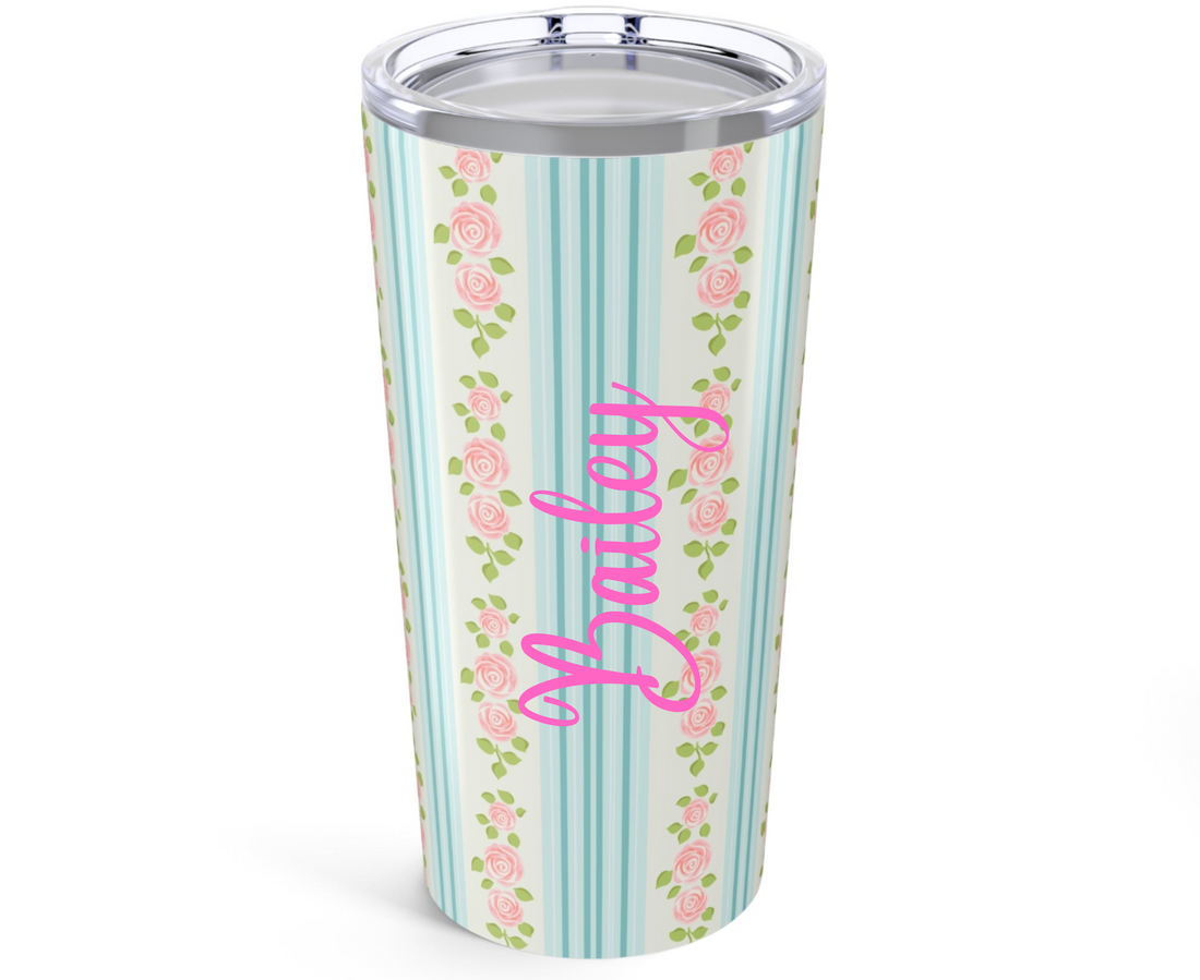 Customizable Floral Tumbler