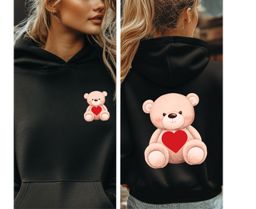 Customizable: Bear Heart Hoodie - Personalizable School Spirit Apparel