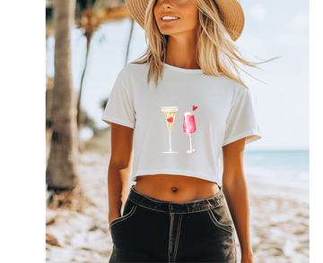Customizable: Celebratory Drinks Cropped T-Shirt