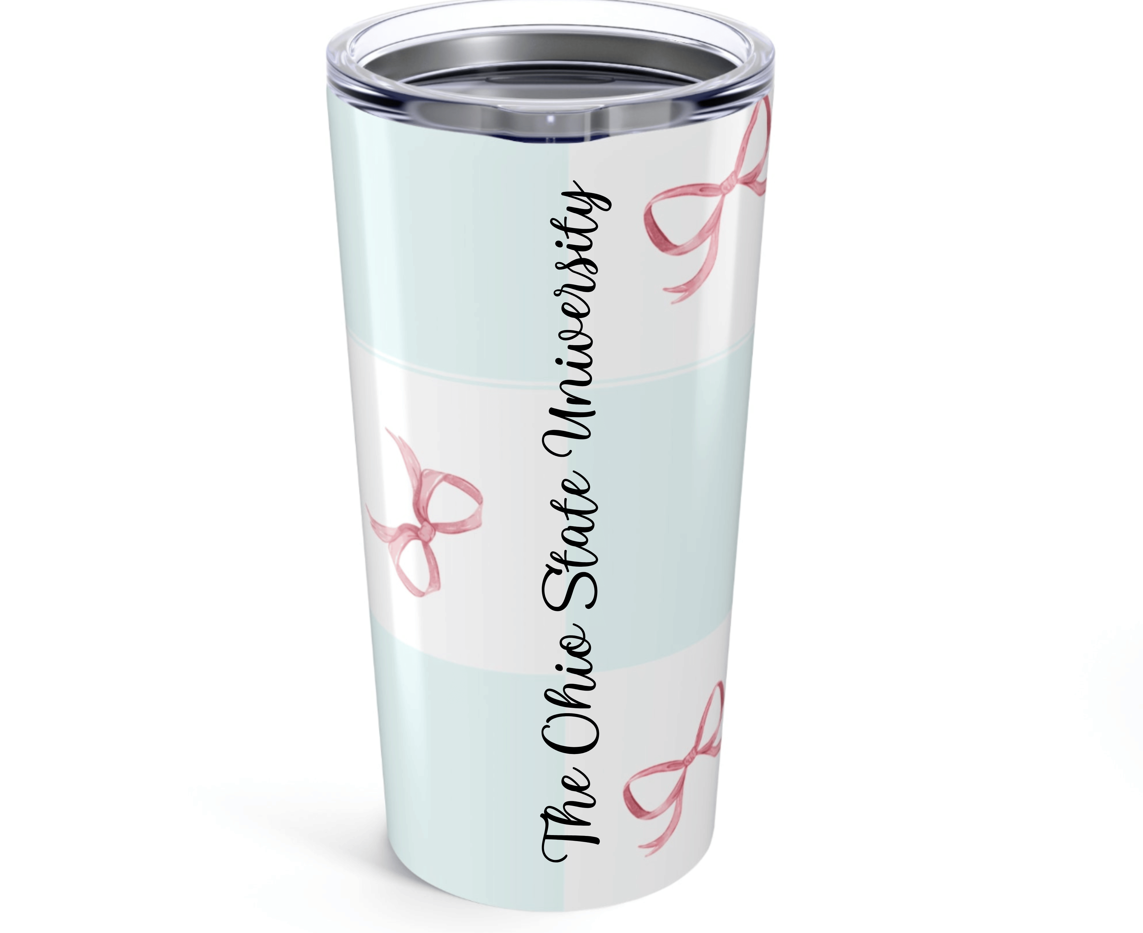 Customizable: Chic Ribbon Tumbler 20oz - Stylish Travel Mug, Perfect for Gifting, Birthday Parties, Everyday Use, Bridesmaid Essentials