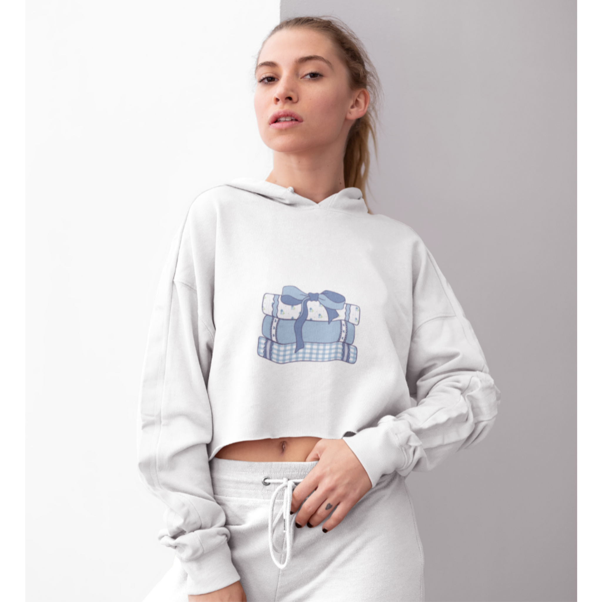 Customizable: Girly Book Club Cropped Fleece Hoodie