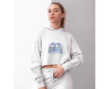 Customizable: Girly Book Club Cropped Fleece Hoodie