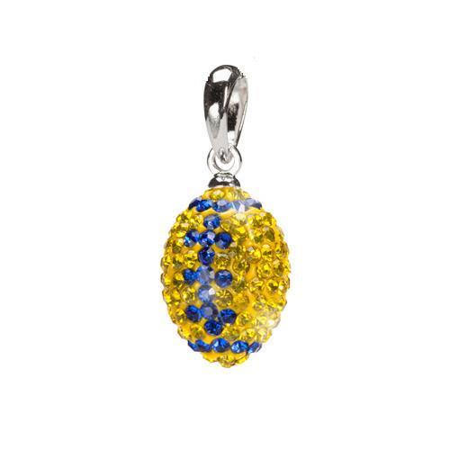 Yellow With Blue Crystal Jewelry Set (Necklace and Earrings)