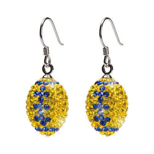 Yellow With Blue Crystal Jewelry Set (Necklace and Earrings)