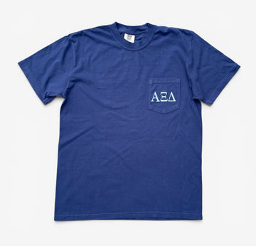 Alpha Xi Delta Navy Pocket Tee