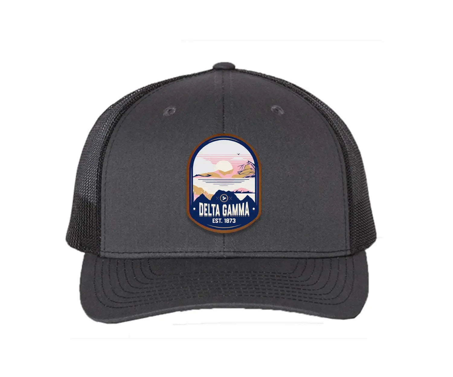 Delta Gamma Richardson 112 UV Print Leatherette Patch Trucker Hat - Ventura