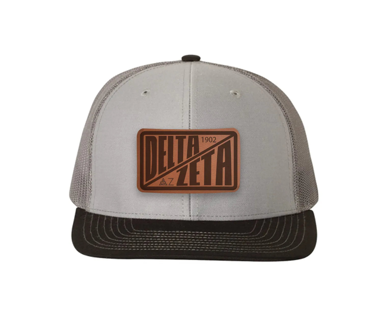 Delta Zeta Richardson 112 Leatherette Patch Trucker Hat - Divide