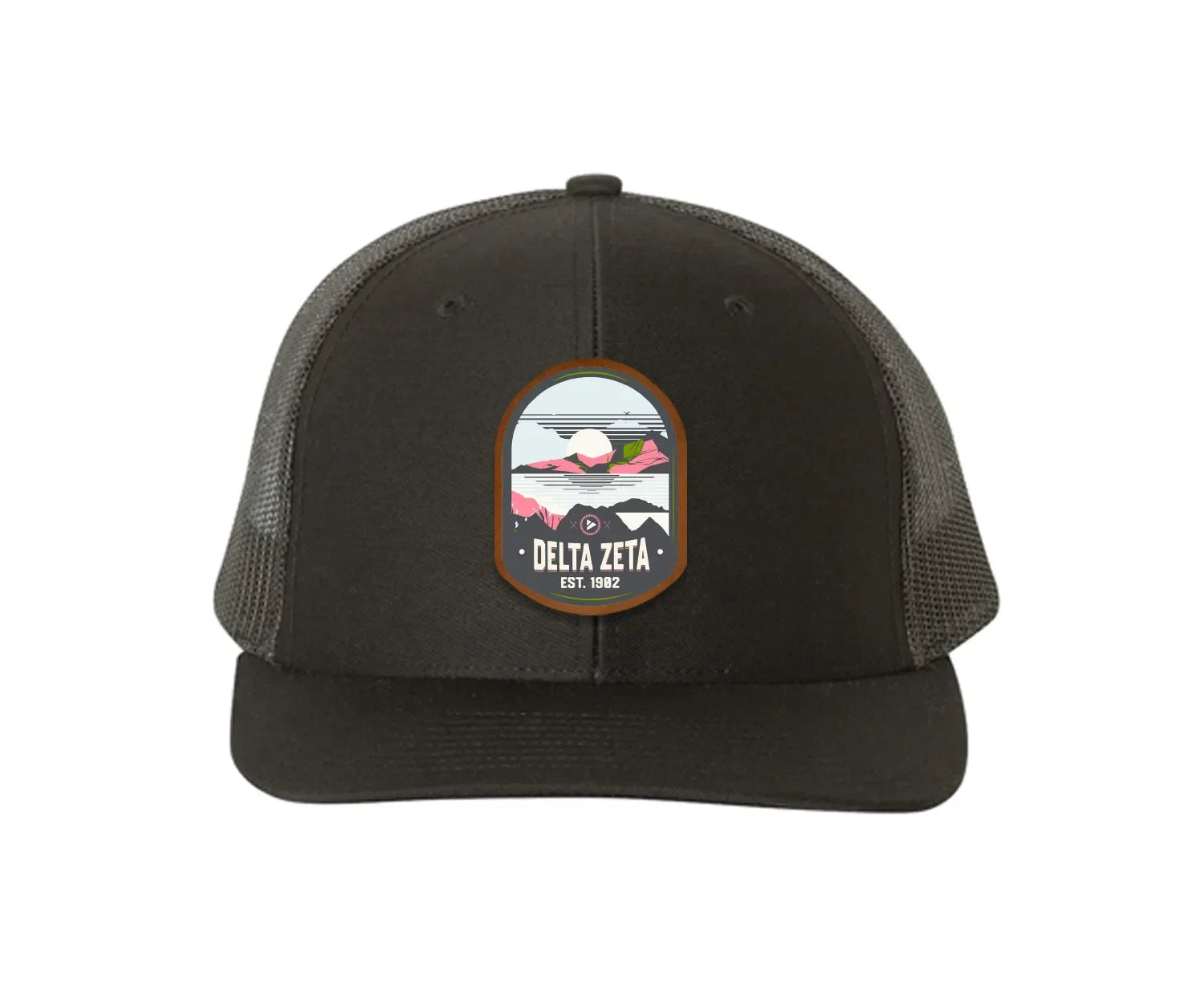 Delta Zeta Richardson 112 UV Print Leatherette Patch Trucker Hat - Ventura