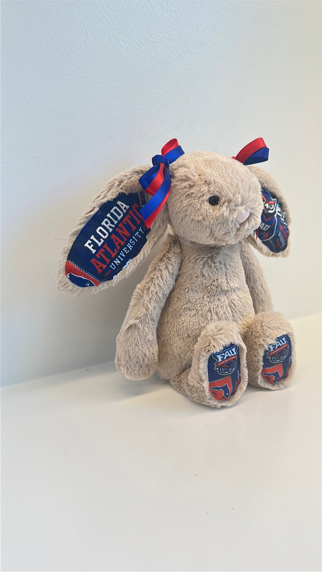 Florida Atlantic University (FAU) Custom College Jellycat Bashful Bunny