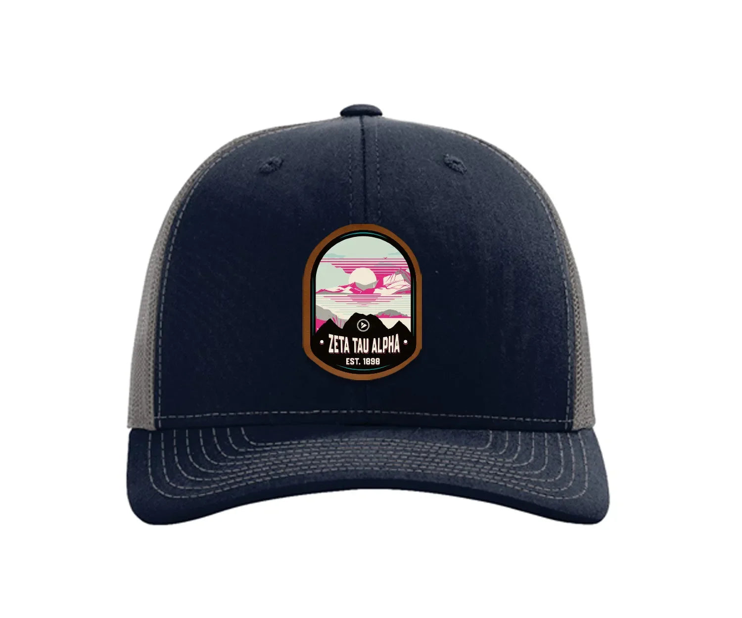 Zeta Tau Alpha Richardson 112 UV Print Leatherette Patch Trucker Hat - Ventura