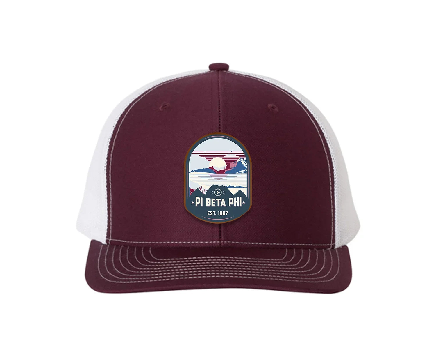 Pi Beta Phi Richardson 112 UV Print Leatherette Patch Trucker Hat - Ventura