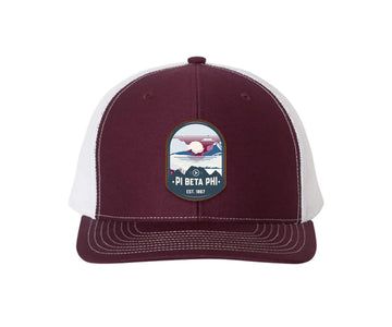 Pi Beta Phi Richardson 112 UV Print Leatherette Patch Trucker Hat - Ventura